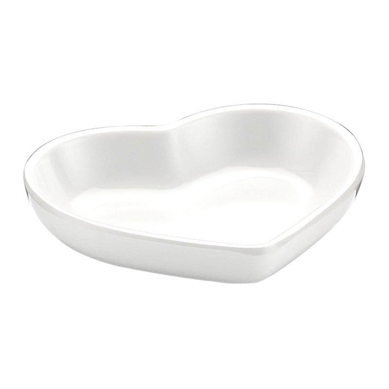 Biradlı BRD-517604 Minimal Melamin Kalpli Sunum Tabağı, 8x7x1.5 cm, Beyaz - Biradlı