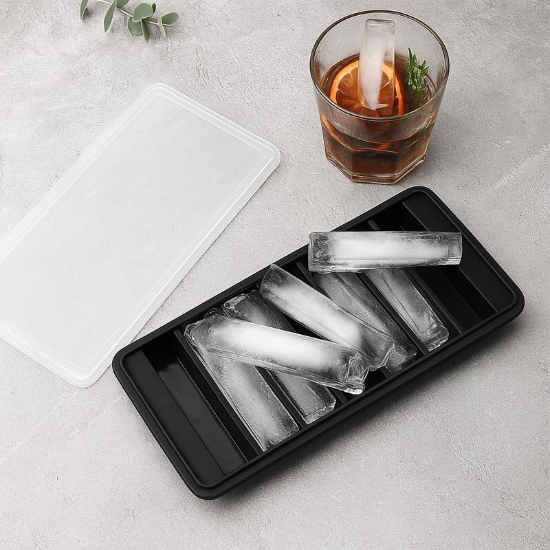 Biradlı Groovy GRV-018 Silikon Çubuk Tasarım Buz Kalıbı, 24x11x3 cm, Siyah - Biradlı