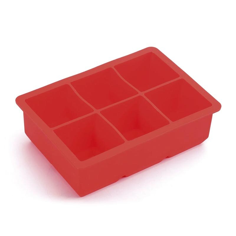 Biradlı GRV-001 Groovy Altılı Kare Tasarım Silikon Buz Kalıbı, 48x48x48 mm - Biradlı