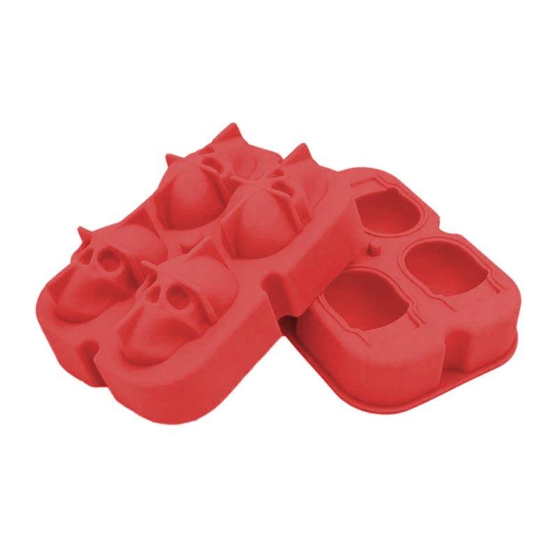 Biradlı GRV-016 Kuru Kafa Silikon Buz Kalıbı, 47x30 mm, Kırmızı - 1