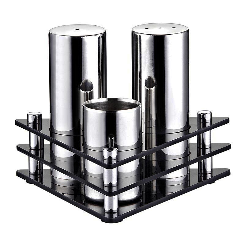 Biradlı GRV-02 Mat Parlak Tuzluk Takımı, 3'lü - Biradlı