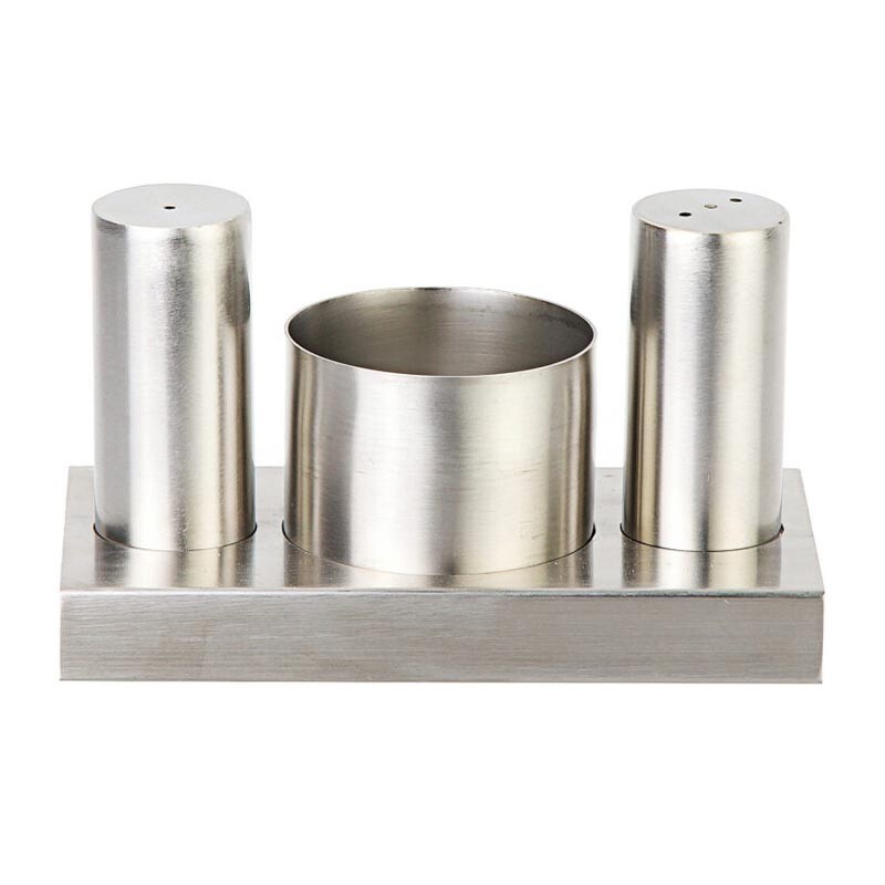 Biradlı GRV-113 Yuvarlak Tuzluk Şekerlik Takımı, 3'lü - Biradlı