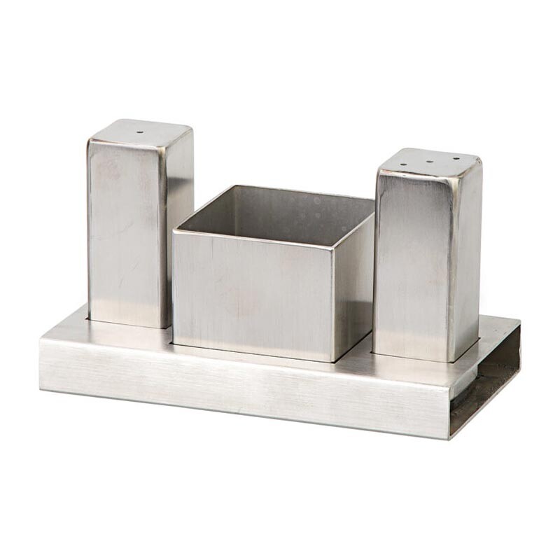 Biradlı GRV-114 Kare Tuzluk Şekerlik Takımı, 3'lü - Biradlı