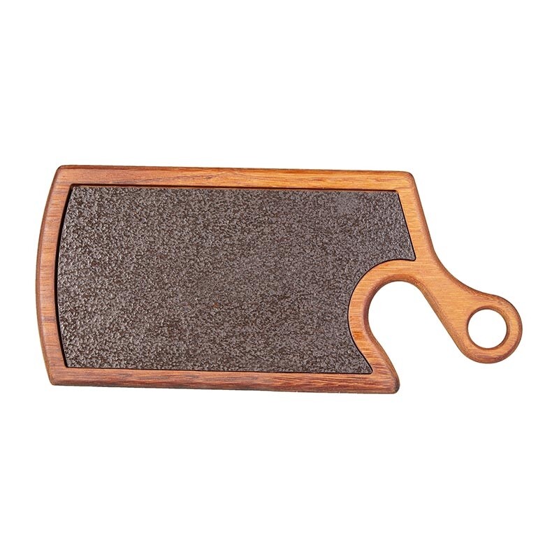 Biradlı GRV-1845 Kulplu Bazaltlı Steak Ahşap Sunum Tahtası, 39.5x18 cm - Biradlı