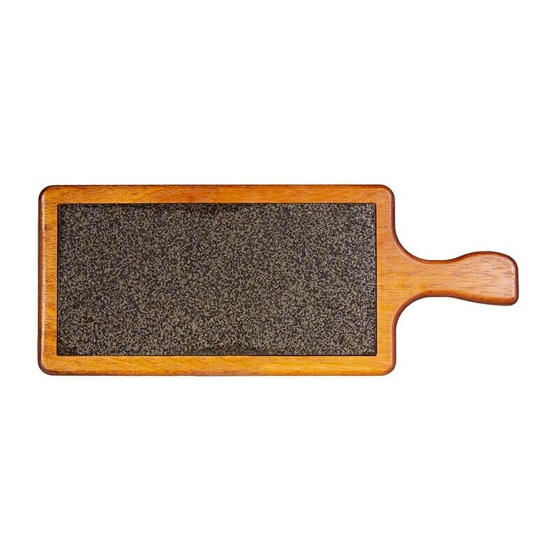 Biradlı GRV-1847 Kulplu Bazaltlı Steak Ahşap Sunum Tahtası, 45x18 cm - Biradlı