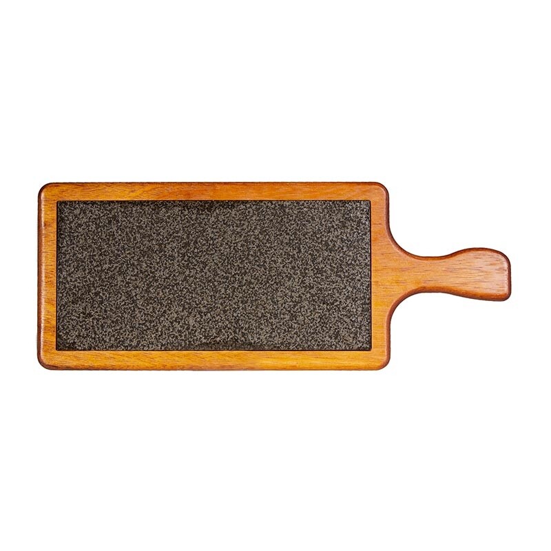 Biradlı GRV-1847 Kulplu Bazaltlı Steak Ahşap Sunum Tahtası, 45x18 cm - Biradlı