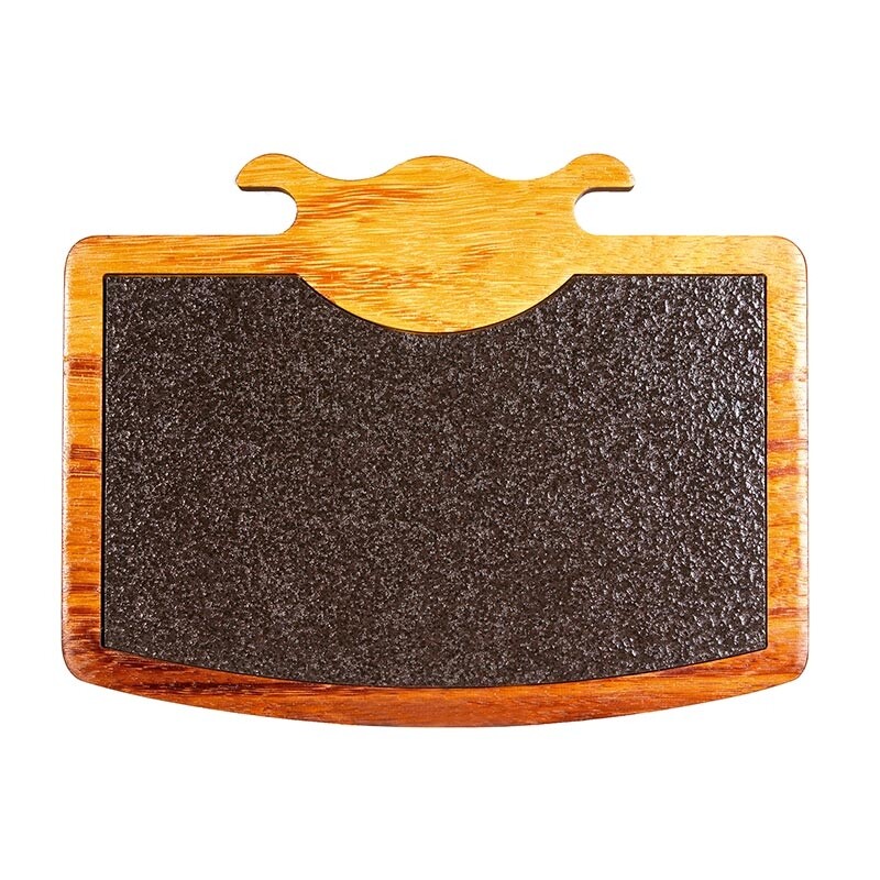 Biradlı GRV-1849 Boynuzlu Bazaltlı Steak Ahşap Sunum Tahtası, 32.5x25 cm - Biradlı