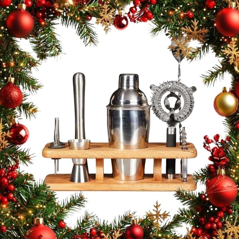 Biradlı GRV-1855 Ahşap Standlı Bar Seti, 7 Parça - 1