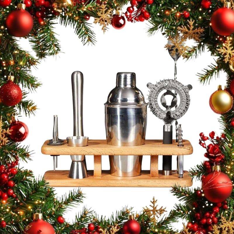 Biradlı GRV-1855 Ahşap Standlı Bar Seti, 7 Parça - 1