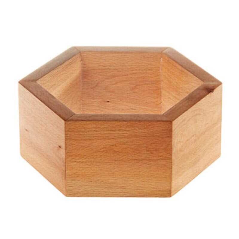 Biradlı GRV-1886 Ahşap Altıgen Şekerlik, 20x12.5 cm - Biradlı