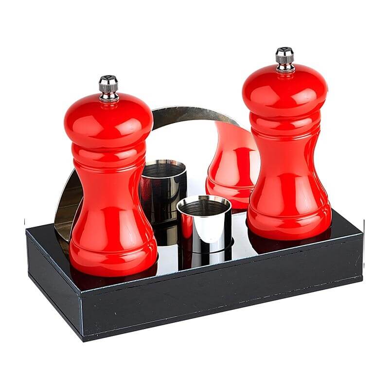 Biradlı GRV-199 Akrilik Menaj Seti, 4'lü, 18.5x9.5x3 cm, Kırmızı - Biradlı
