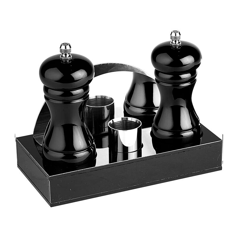 Biradlı GRV-199 Akrilik Menaj Seti, 4'lü, 18.5x9.5x3 cm, Siyah - Biradlı