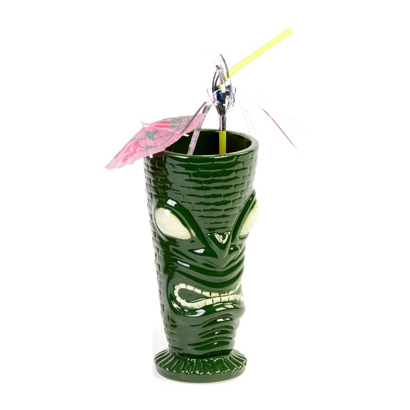 Biradlı GRV-20209 Seramik Tiki Mug Kokteyl Bardağı, 350 cc, 8x17 cm - Biradlı