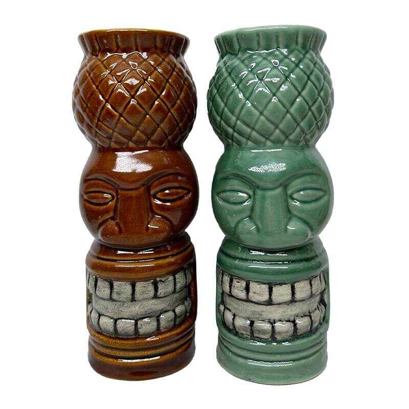 Biradlı GRV-20230 Seramik Tiki Kokteyl Bardağı, 7x21 cm, 550 cc, Kahverengi - Biradlı