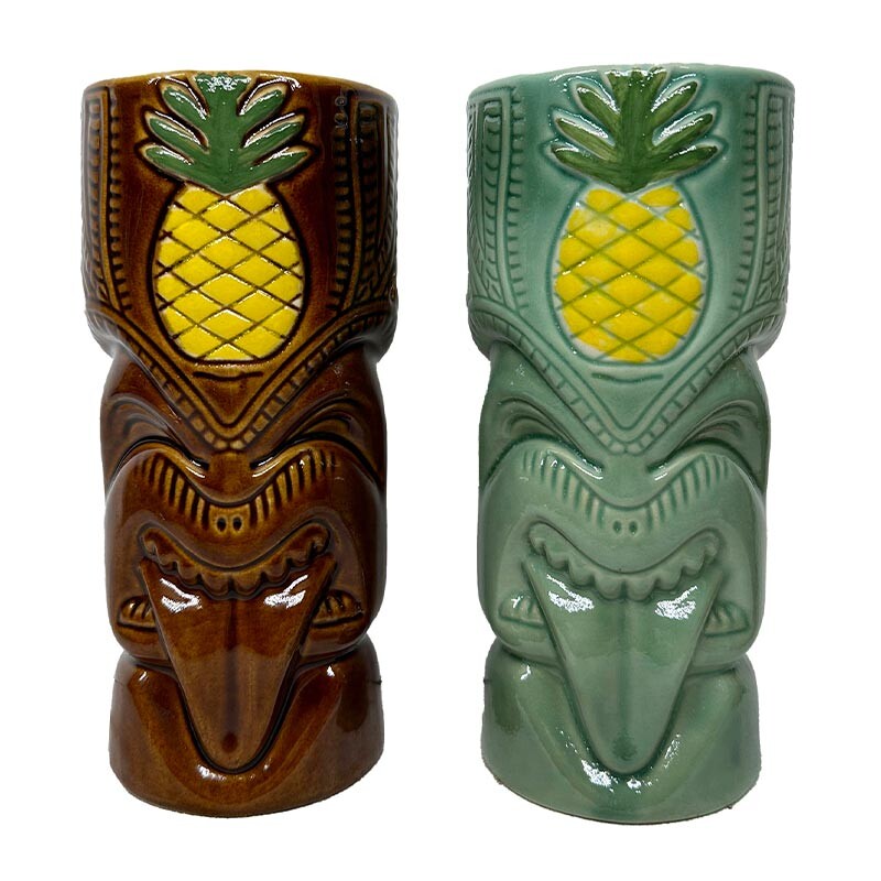 Biradlı GRV-20231 Seramik Tiki Kokteyl Bardağı, 550 cc, 8x18 cm - Biradlı