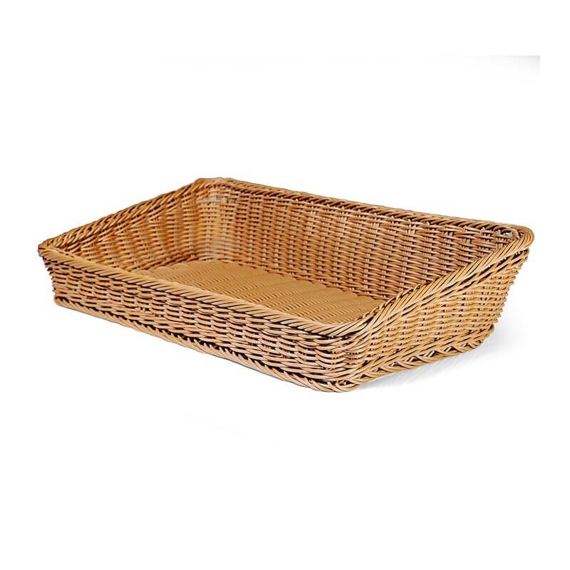 Biradlı GRV-2419 Dikdörtgen Plastik Sunum Sepeti, 50x50x5/10 cm - Biradlı