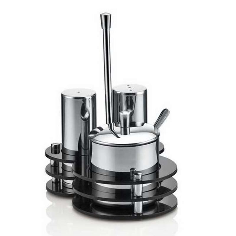 Biradlı GRV-27 Pleksi Standlı Baharatlık Takımı, 3'lü - Biradlı