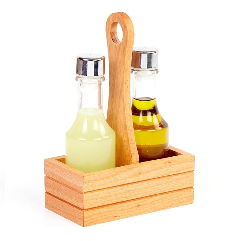 Biradlı GRV-291 Ahşap Standlı Oval Yağlık Takımı, 2'li, 130 cc - Biradlı