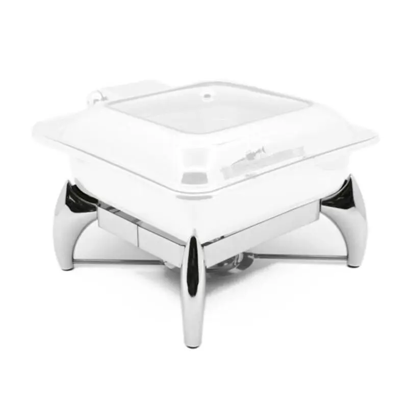 Biradlı GRV-4023 Ekonomik Kare Chafing Dish Ayaklı Stand, Paslanmaz Çelik - Biradlı (1)