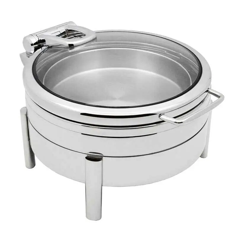 Biradlı GRV-5025 Lux Yuvarlak Chafing Dish, 5.5 Lt. - Biradlı (1)