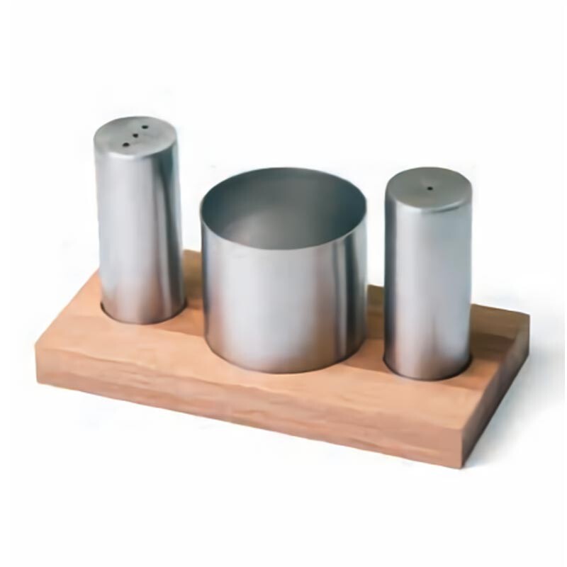 Biradlı GRV-88 Ahşap Standlı Tuzluk Şekerlik Takımı, 3'lü - Biradlı