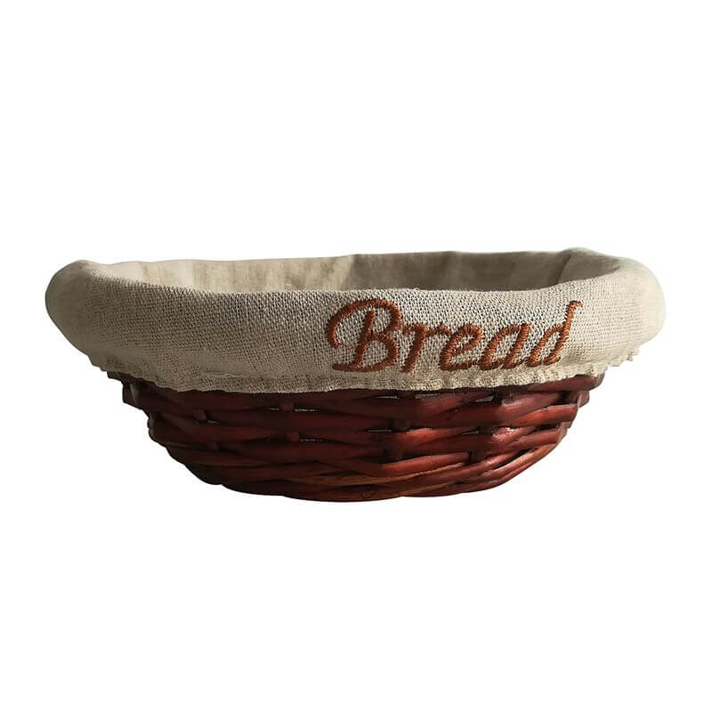 Biradlı GRV-902 Bezli Yuvarlak Ekmek Sepeti, 22x7 cm - Biradlı