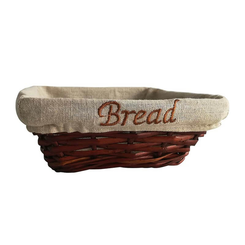 Biradlı GRV-906 Bezli Kare Ekmek Sepeti, 19x19x7 cm - Biradlı