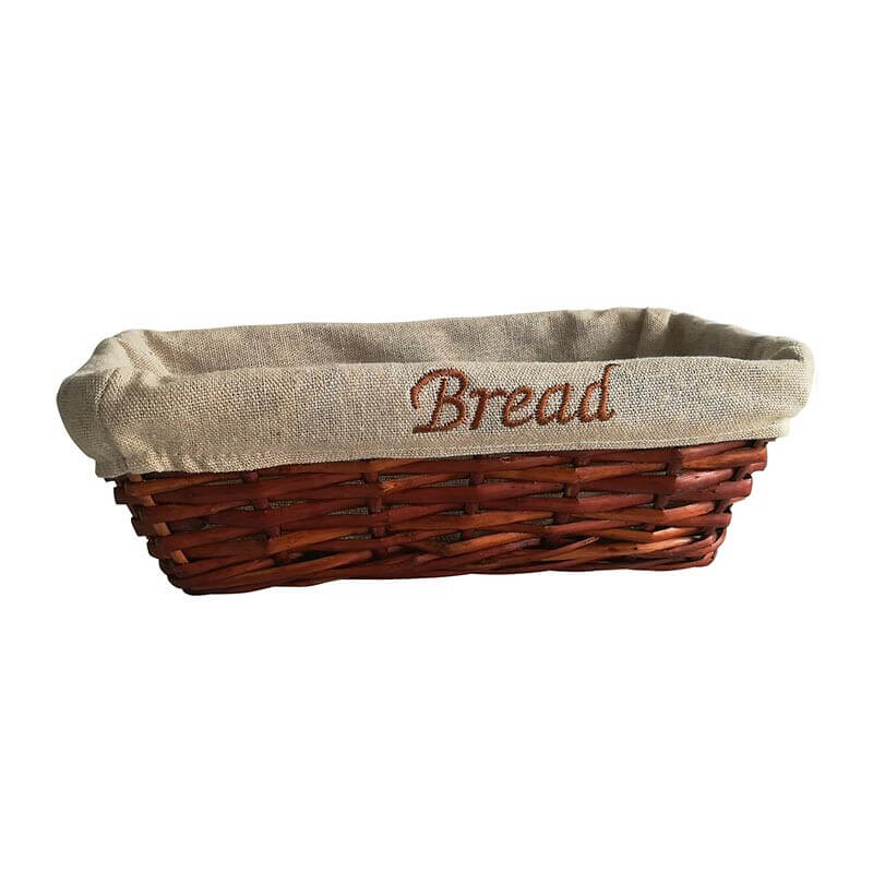 Biradlı GRV-907 Bezli Dikdörtgen Ekmek Sepeti, 25x12x8 cm - Biradlı