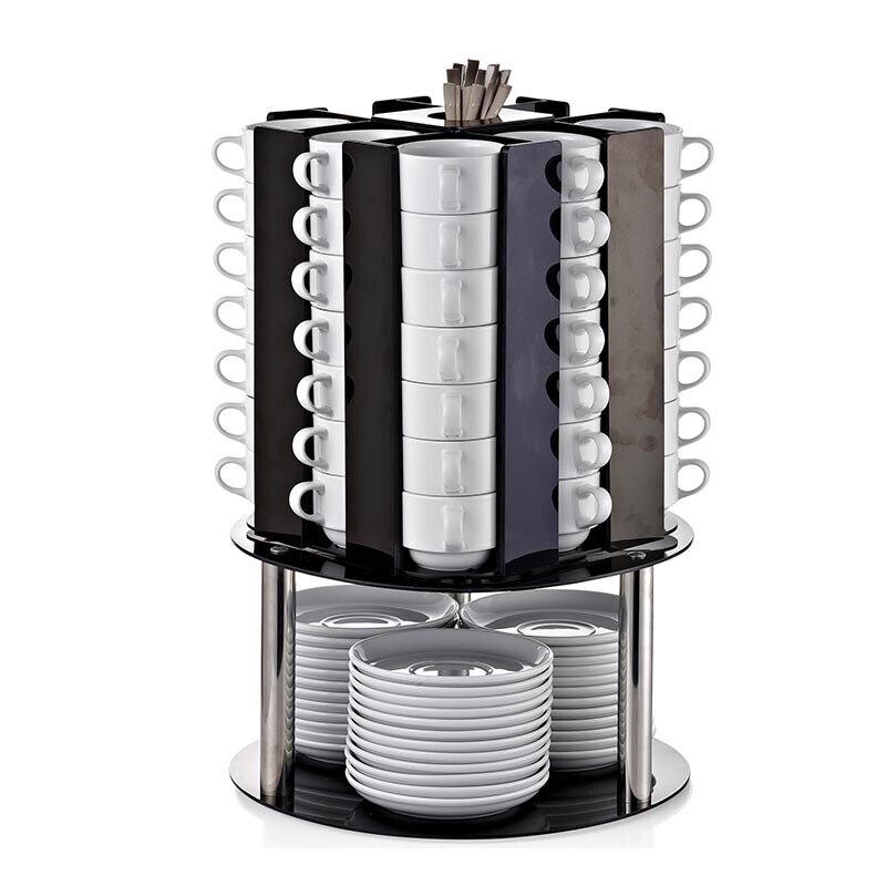 Biradlı GRV-FS-01 Tabaklı Döner Fincan Standı, 56 Fincan Kapasiteli - Biradlı