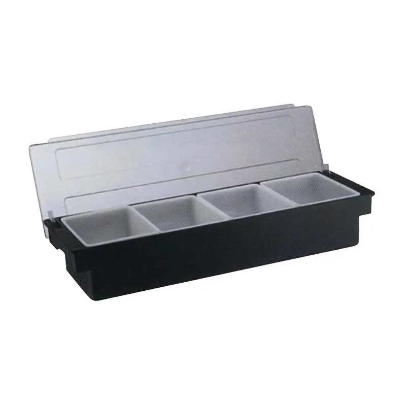 Biradlı H-10312 Kapaklı Polikarbon Bar Konteyner, 4'lü, 50x16x9 cm - 1