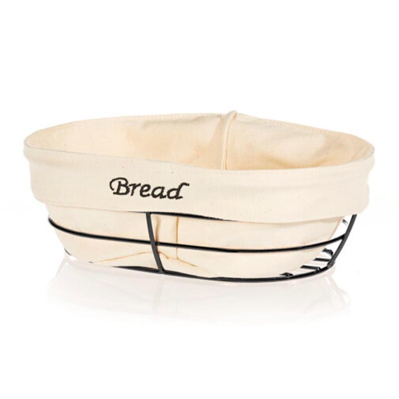 Biradlı HW186B Oval Bezli Ekmek Sepeti, 26x17 cm, Siyah - Biradlı