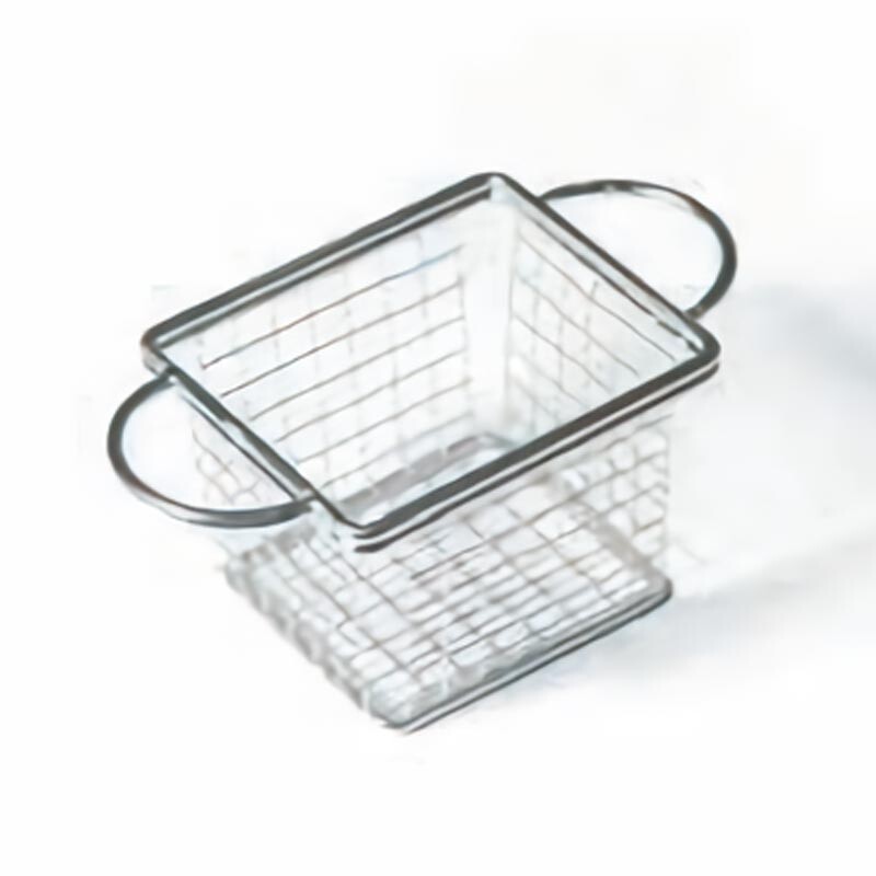 Biradlı ST-05 Çift Kulplu Dikdörtgen Patates Sunum Sepeti, 10x8.5x6.5 cm - Biradlı