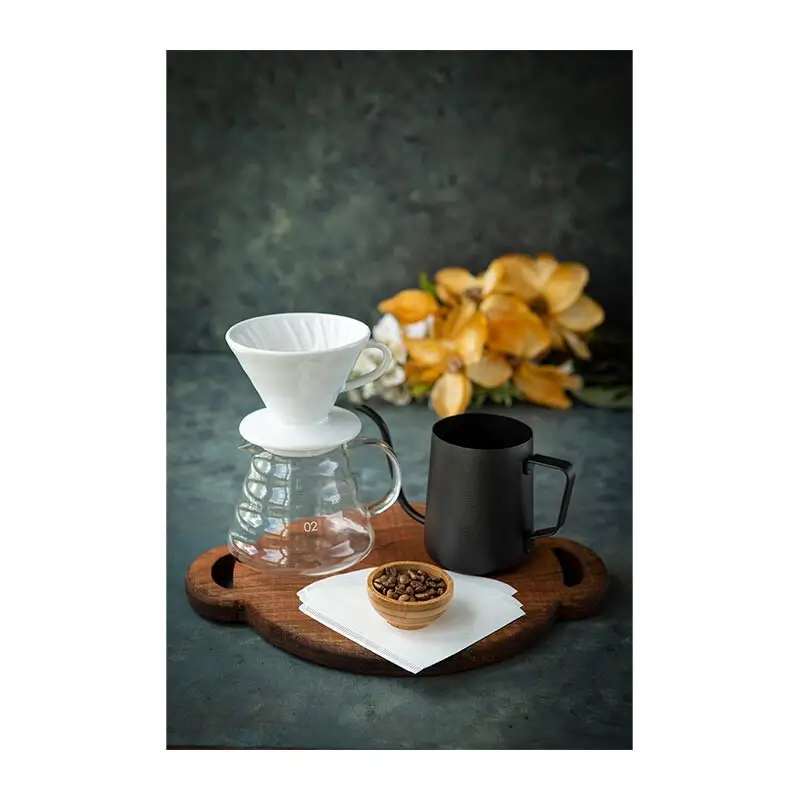 Black Goat V60 02 Seramik Dripper - Beyaz - Black Goat (1)