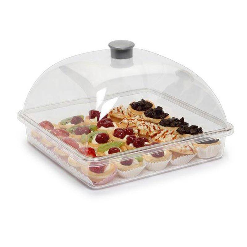 Bora Plastik Kare Pasta Taşıma ve Servis Kabı – Kapaklı Tepsi Set - 1