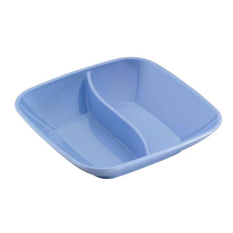 Bora Plastik 2 Bölmeli Sos Kabı, Kare, Polikarbonat, 8.5 cm, Mavi - 1