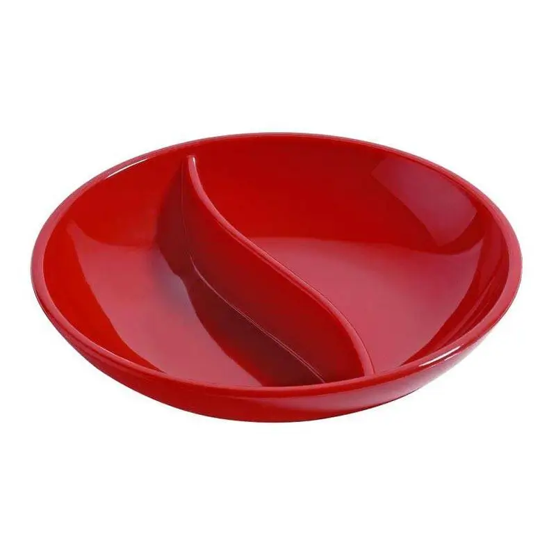 Bora Plastik 2 Bölmeli Sos Kabı, Yuvarlak, Polikarbonat, 8.5 cm, Kırmızı - 1