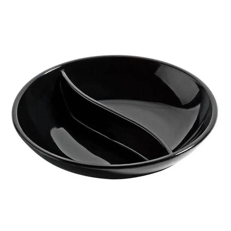 Bora Plastik Yuvarlak 2 Bölmeli Sos Kabı, Polikarbonat, 8.5 cm, Siyah - 1