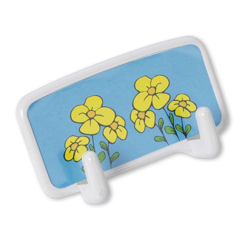 Bora Plastik 2 Kollu Duvar Askısı, Beyaz Gövde, Desenli - 1