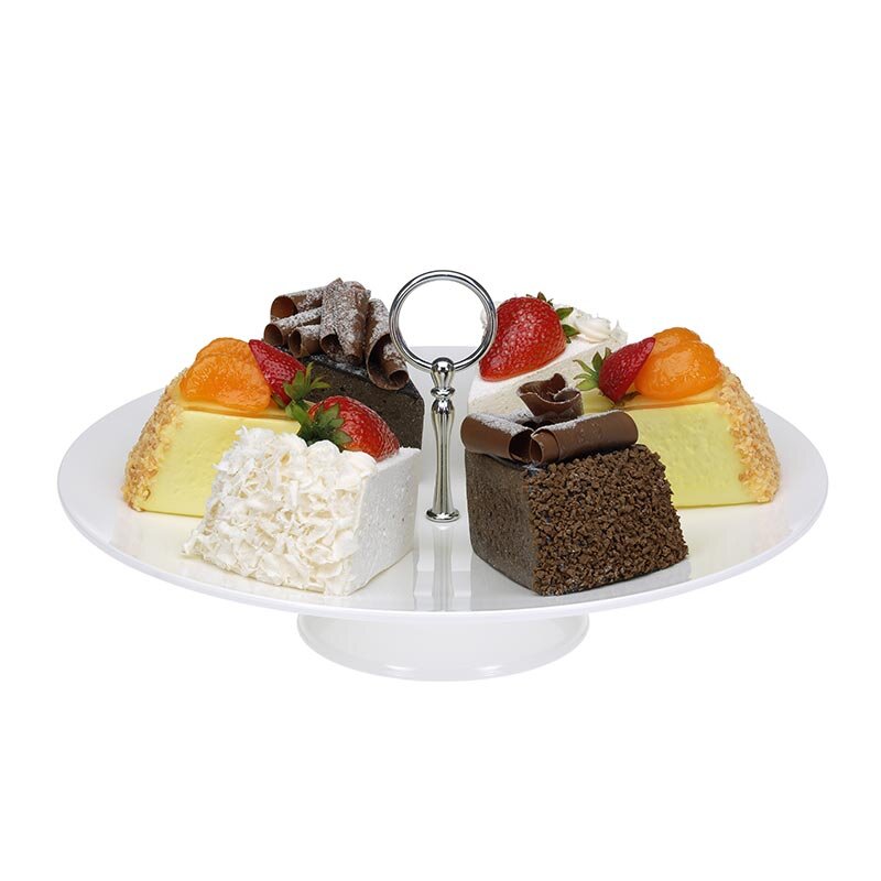 Bora Plastik Ayaklı Pasta Standı, Yuvarlak, Beyaz - Bora Plastik