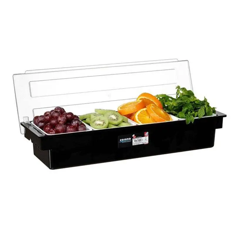 Bora Plastik Bar Konteyner, Kapaklı, 4 Bölmeli, 49.5x15.7 cm - 1