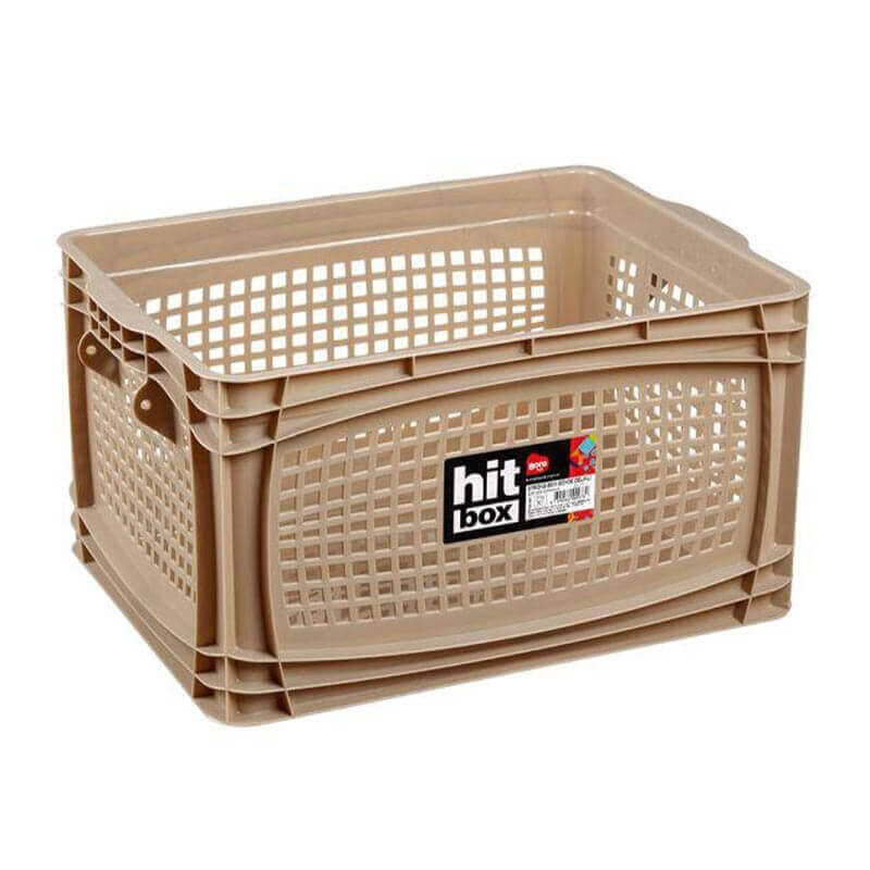 Bora Plastik Çok Amaçlı Saklama Kasası, Delikli, 21 Lt, Krem - 1