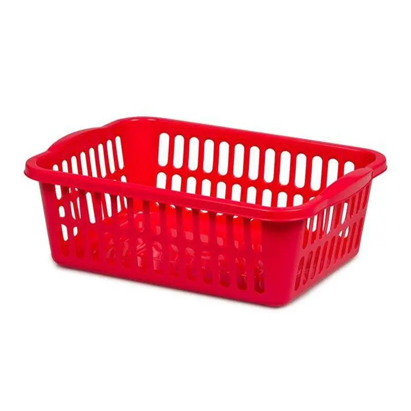 Bora Plastik Meyve Sepeti, Desenli No:2, 27.5x22 cm, Kırmızı - 1