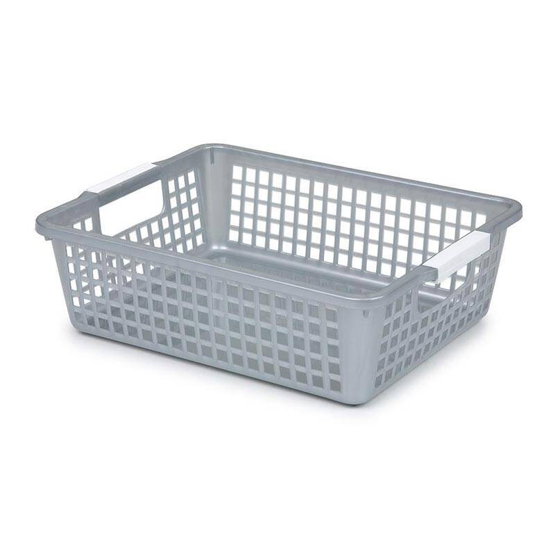 Bora Plastik Çok Amaçlı Sepet, Kulplu, No: 1, Gri - 1