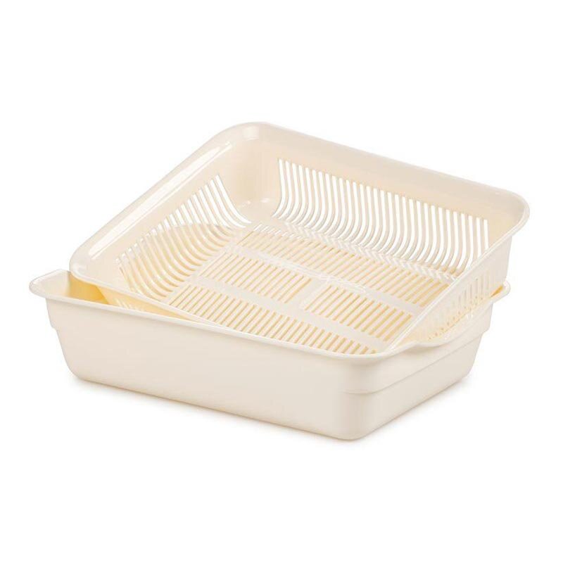 Bora Plastik Dayanıklı Sebze Meyve Yıkama Süzgeci, 39.5 cm, Krem - Bora Plastik