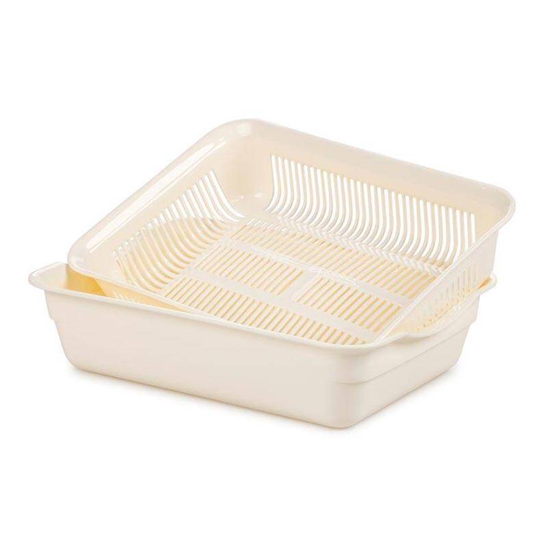 Bora Plastik Dayanıklı Sebze Meyve Yıkama Süzgeci, 39.5 cm, Krem - 1