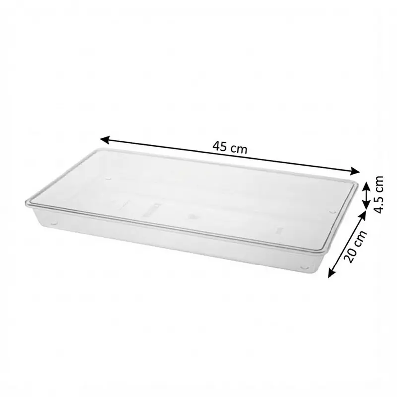 Bora Plastik Pasta Kek Kabı Alt Tepsi, Dikdörtgen, Polikarbonat, 20x45x4.5 cm - Bora Plastik (1)