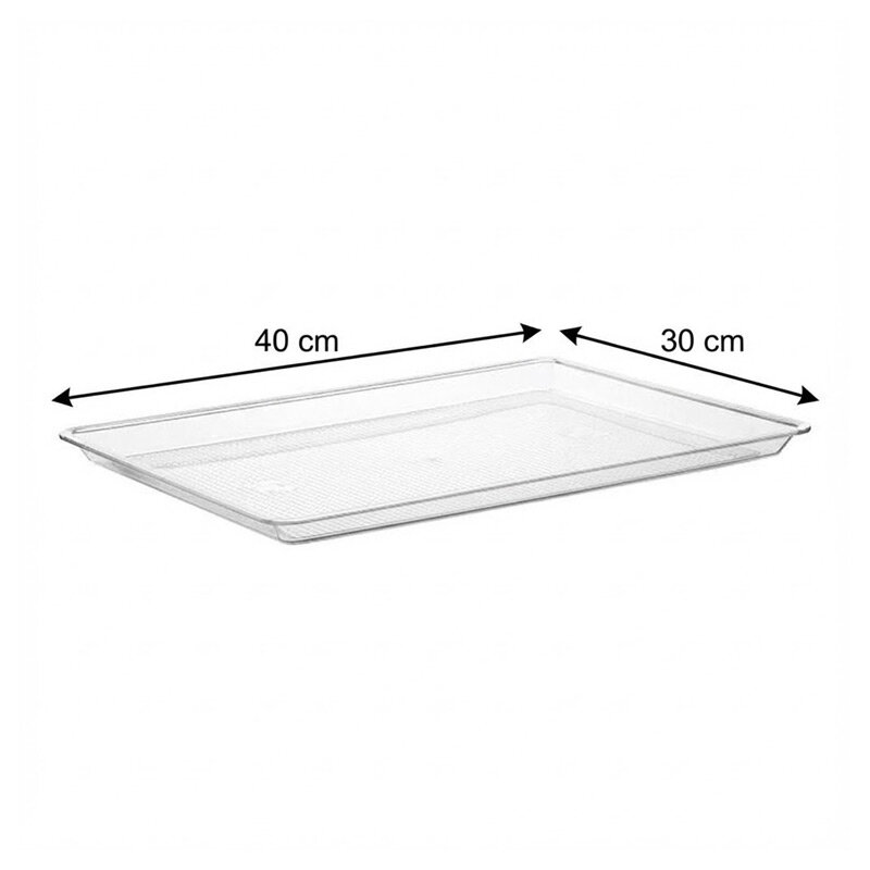 Bora Plastik Dikdörtgen Teşhir Tepsisi, Polikarbonat 30x40 cm, Şeffaf - 3