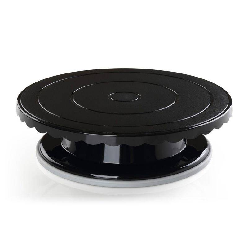 Bora Plastik Döner Pasta Standı, Polikarbonat, 33.5 cm, Siyah - 1