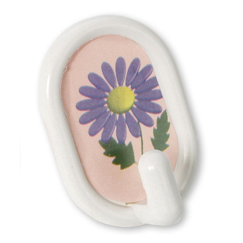 Bora Plastik Duvar Askısı, Beyaz, Çiçek Desenli 4 Adet - Bora Plastik