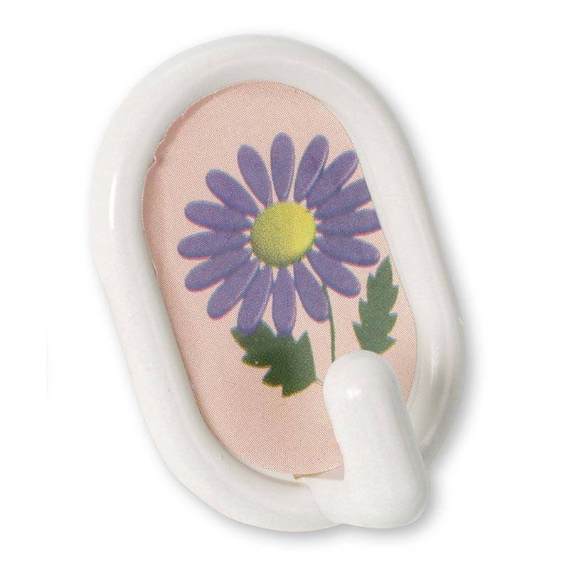 Bora Plastik Duvar Askısı, Beyaz, Çiçek Desenli 4 Adet - 1